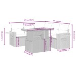 vidaXL Set mobilier grădină cu perne, 6 piese, gri, poliratan