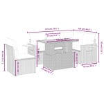 vidaXL Set mobilier grădină cu perne, 6 piese, gri, poliratan vidaXL Set mobilier grădină cu perne, 6 piese, gri, poliratan
