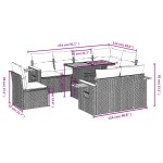 vidaXL Set mobilier de grădină cu perne, 9 piese, negru, poliratan vidaXL Set mobilier de grădină cu perne, 9 piese, negru, poliratan