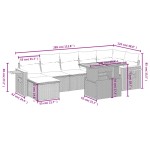 vidaXL Set mobilier de grădină cu perne, 8 piese, negru, poliratan