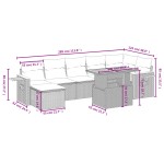 vidaXL Set mobilier de grădină cu perne, 8 piese, negru, poliratan