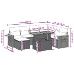 vidaXL Set mobilier de grădină cu perne, 8 piese, negru, poliratan
