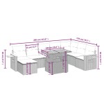 vidaXL Set mobilier de grădină cu perne, 9 piese, negru, poliratan vidaXL Set mobilier de grădină cu perne, 9 piese, negru, poliratan