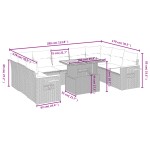 vidaXL Set canapele de grădină cu perne, 10 piese, bej, poliratan