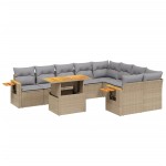 vidaXL Set canapele de grădină cu perne, 10 piese, bej, poliratan