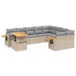 vidaXL Set canapele de grădină cu perne, 10 piese, bej, poliratan