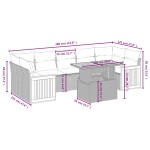 vidaXL Set mobilier de grădină cu perne, 8 piese, negru, poliratan vidaXL Set mobilier de grădină cu perne, 8 piese, negru, poliratan