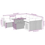vidaXL Set mobilier de grădină cu perne, 9 piese, negru, poliratan