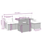 vidaXL Set mobilier grădină cu perne, 6 piese, gri, poliratan vidaXL Set mobilier grădină cu perne, 6 piese, gri, poliratan