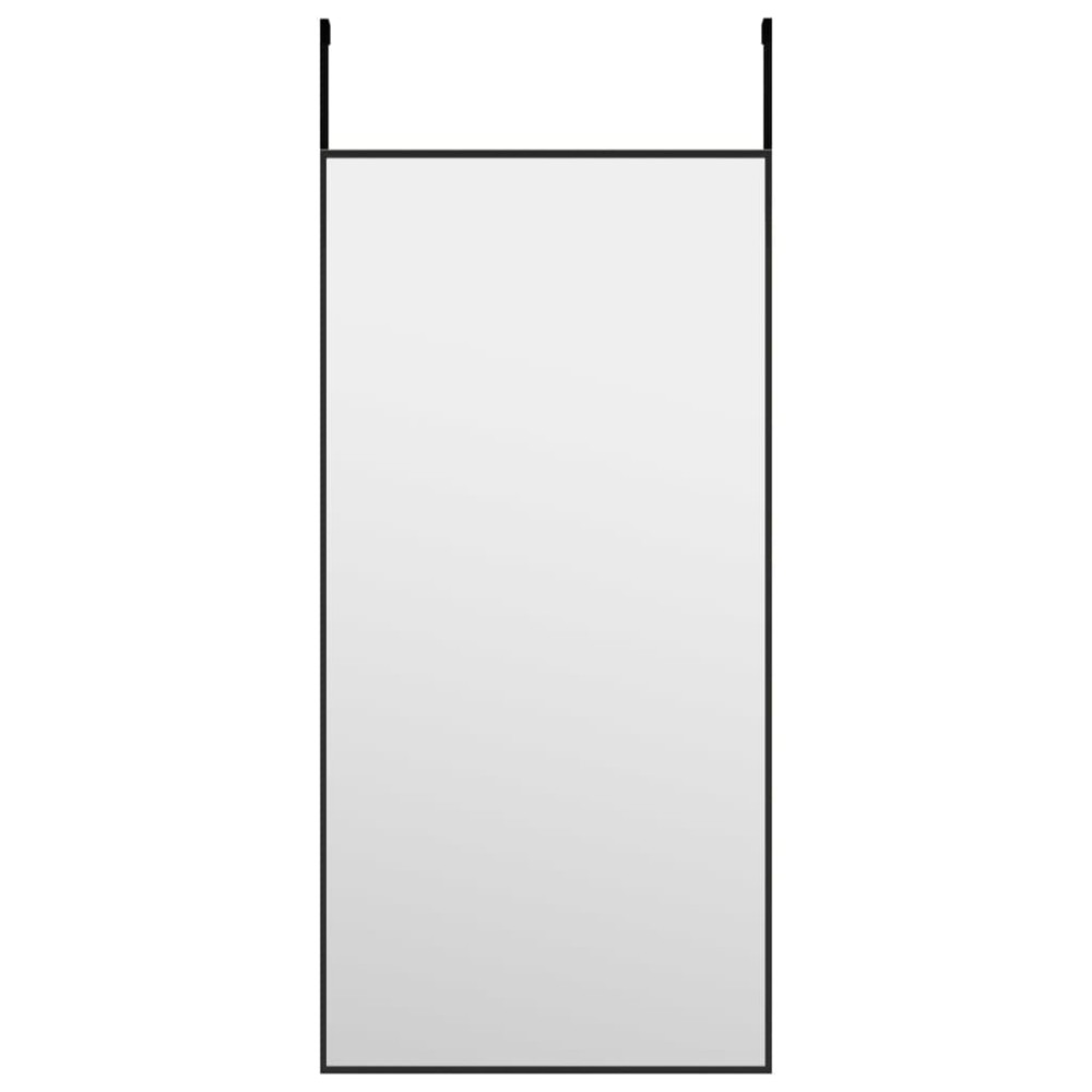 vidaXL Oglindă pentru ușă, negru, 30x60 cm, sticlă și aluminiu