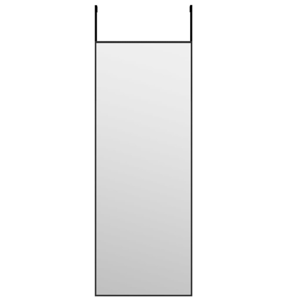vidaXL Oglindă pentru ușă, negru, 30x80 cm, sticlă și aluminiu