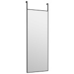 vidaXL Oglindă pentru ușă, negru, 30x80 cm, sticlă și aluminiu vidaXL Oglindă pentru ușă, negru, 30x80 cm, sticlă și aluminiu