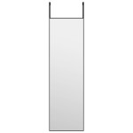 vidaXL Oglindă pentru ușă, negru, 30x100 cm, sticlă și aluminiu