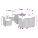 vidaXL Set mobilier de grădină cu perne, 9 piese, negru, poliratan
