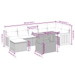 vidaXL Set mobilier de grădină cu perne, 8 piese, negru, poliratan vidaXL Set mobilier de grădină cu perne, 8 piese, negru, poliratan