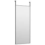 vidaXL Oglindă pentru ușă, negru, 40x100 cm, sticlă și aluminiu vidaXL Oglindă pentru ușă, negru, 40x100 cm, sticlă și aluminiu