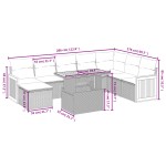 vidaXL Set mobilier de grădină cu perne, 9 piese, negru, poliratan