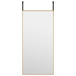 vidaXL Oglindă pentru ușă, auriu, 30x60 cm, sticlă și aluminiu vidaXL Oglindă pentru ușă, auriu, 30x60 cm, sticlă și aluminiu