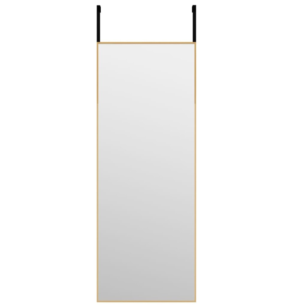 vidaXL Oglindă pentru ușă, auriu, 30x80 cm, sticlă și aluminiu