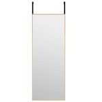 vidaXL Oglindă pentru ușă, auriu, 30x80 cm, sticlă și aluminiu vidaXL Oglindă pentru ușă, auriu, 30x80 cm, sticlă și aluminiu