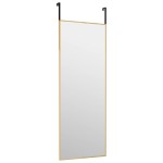 vidaXL Oglindă pentru ușă, auriu, 30x80 cm, sticlă și aluminiu vidaXL Oglindă pentru ușă, auriu, 30x80 cm, sticlă și aluminiu