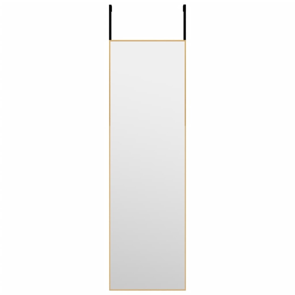 vidaXL Oglindă pentru ușă, auriu, 30x100 cm, sticlă și aluminiu