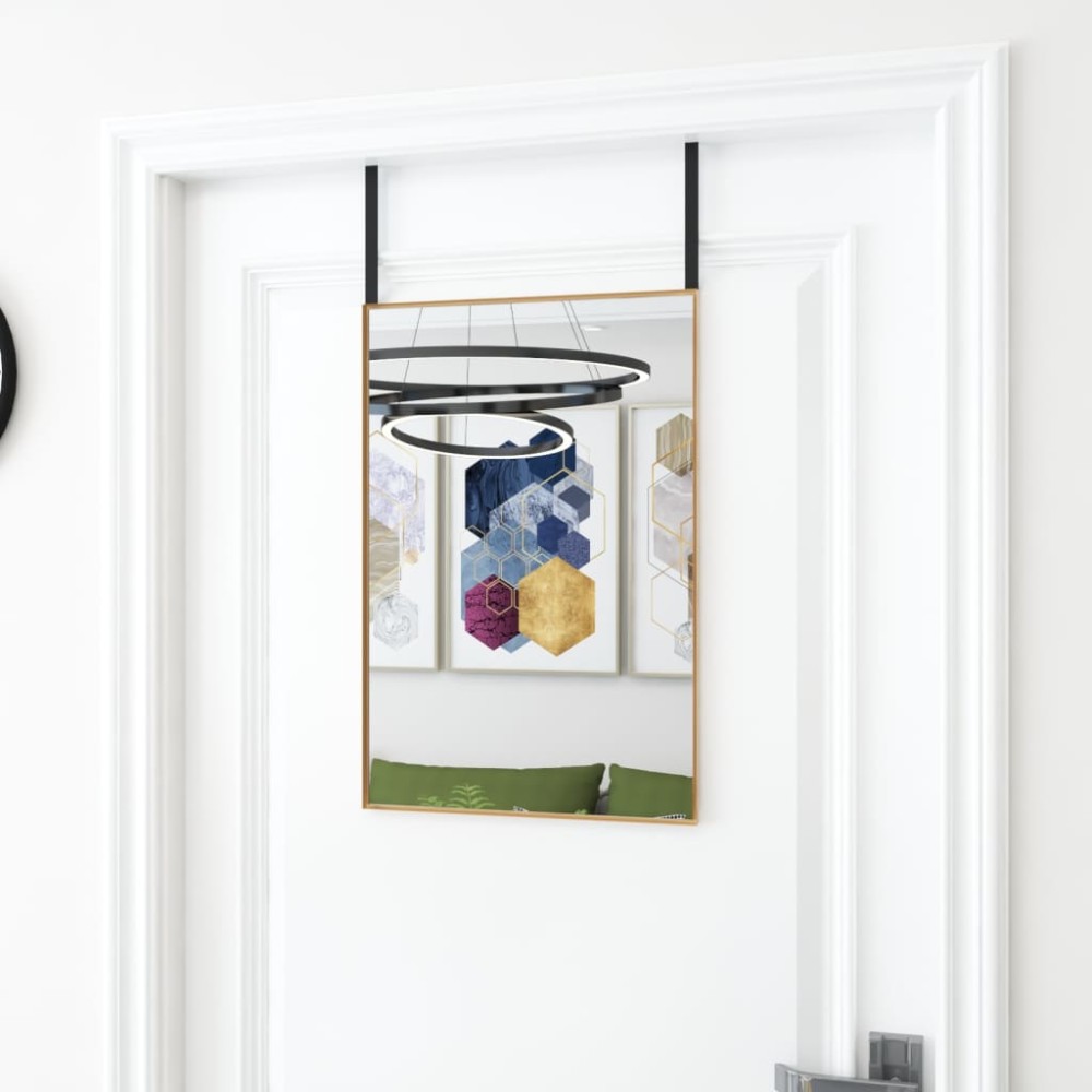 vidaXL Oglindă pentru ușă, auriu, 40x60 cm, sticlă și aluminiu