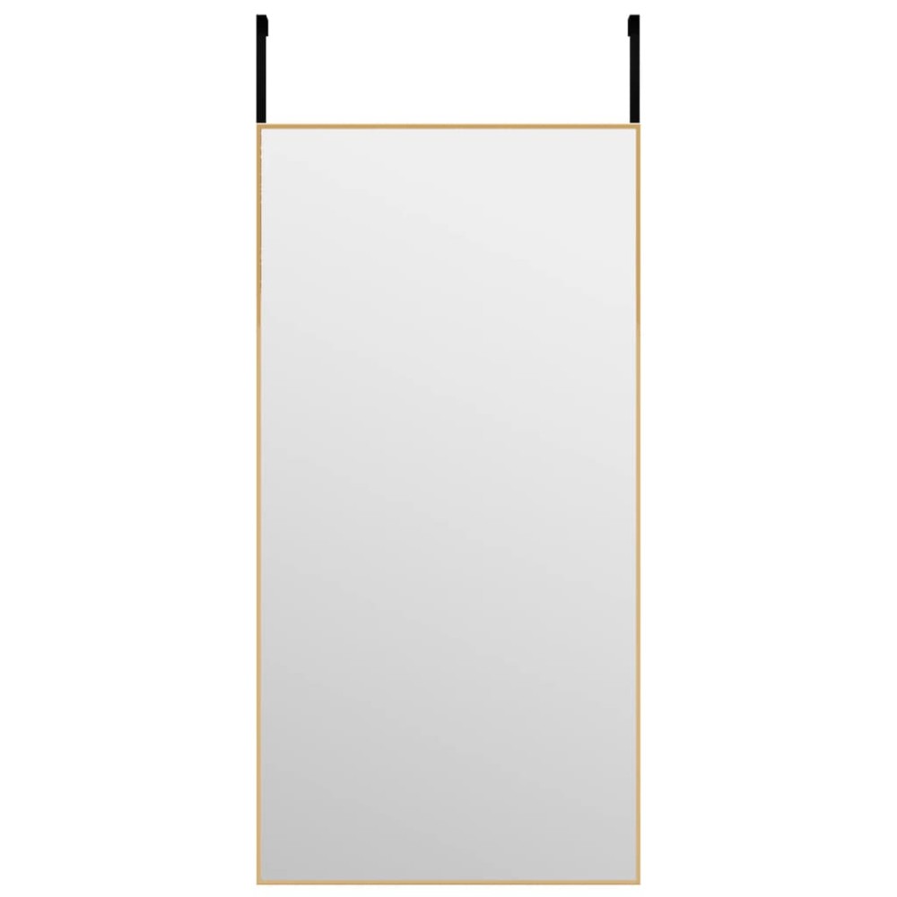 vidaXL Oglindă pentru ușă, auriu, 40x80 cm, sticlă și aluminiu