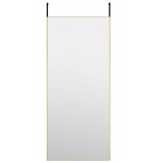vidaXL Oglindă pentru ușă, auriu, 40x100 cm, sticlă și aluminiu vidaXL Oglindă pentru ușă, auriu, 40x100 cm, sticlă și aluminiu