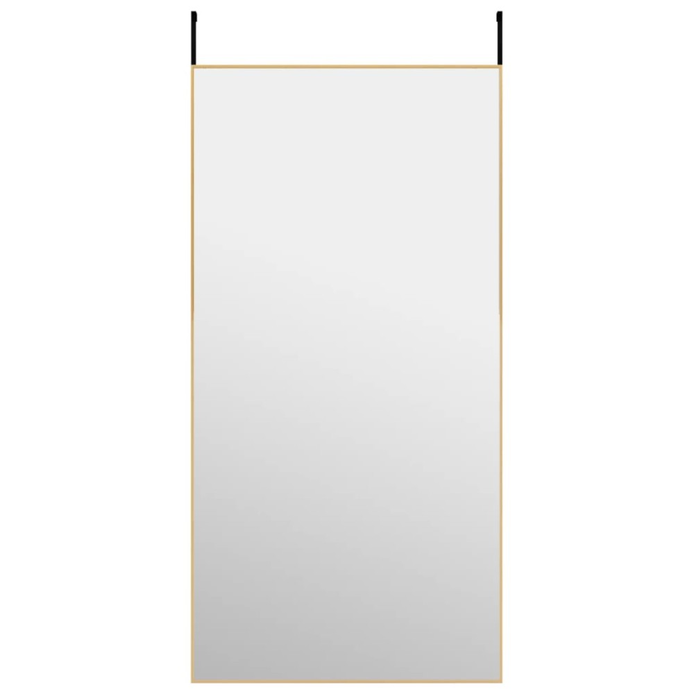vidaXL Oglindă pentru ușă, auriu, 50x100 cm, sticlă și aluminiu