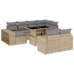 vidaXL Set canapele de grădină cu perne, 11 piese, bej, poliratan vidaXL Set canapele de grădină cu perne, 11 piese, bej, poliratan
