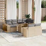 vidaXL Set canapele de grădină cu perne, 11 piese, bej, poliratan vidaXL Set canapele de grădină cu perne, 11 piese, bej, poliratan