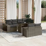 vidaXL Set canapele de grădină cu perne, 11 piese, gri, poliratan vidaXL Set canapele de grădină cu perne, 11 piese, gri, poliratan