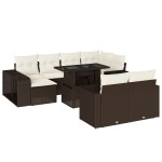 vidaXL Set canapele de grădină cu perne, 11 piese, maro, poliratan vidaXL Set canapele de grădină cu perne, 11 piese, maro, poliratan