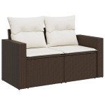 vidaXL Set canapele de grădină cu perne, 11 piese, maro, poliratan vidaXL Set canapele de grădină cu perne, 11 piese, maro, poliratan