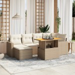 vidaXL Set canapele de grădină cu perne, 11 piese, bej, poliratan vidaXL Set canapele de grădină cu perne, 11 piese, bej, poliratan