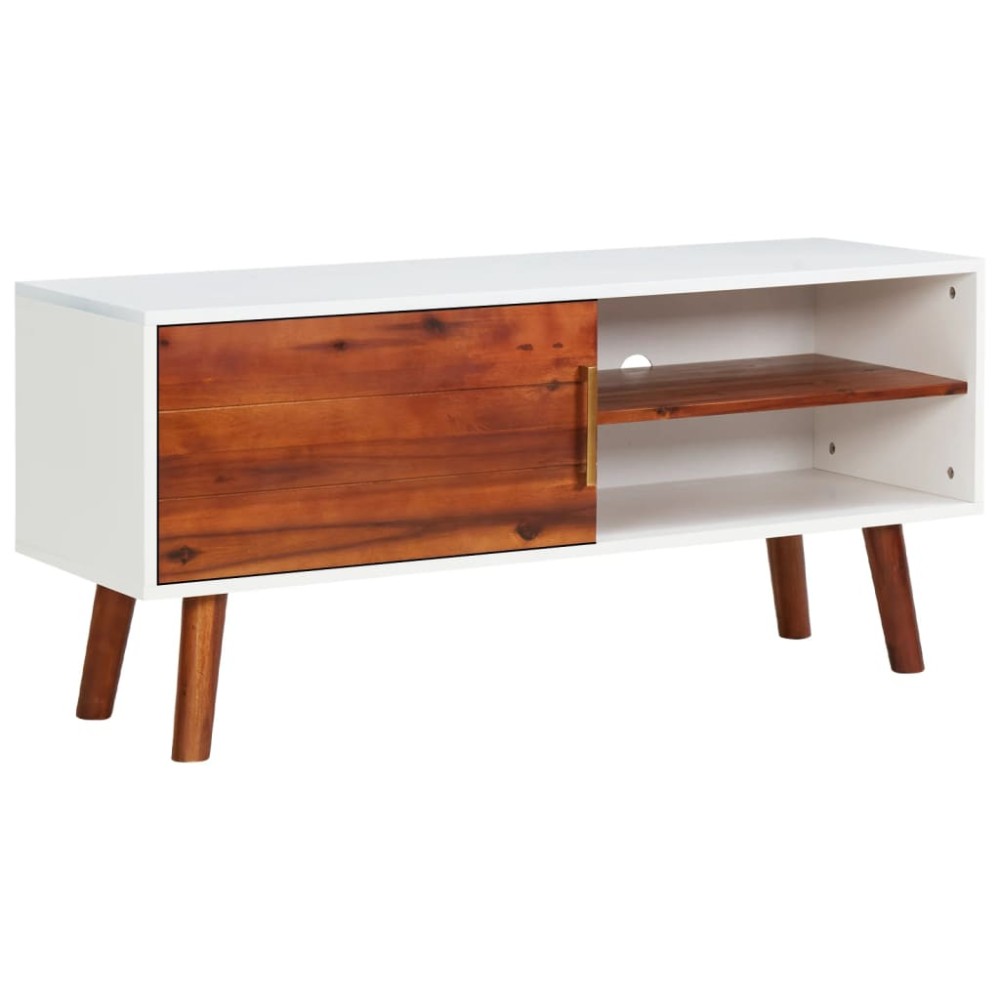 vidaXL Comodă TV, 110x35x50 cm, lemn masiv de acacia și MDF