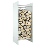vidaXL Rastel lemne de foc alb 40x35x100 cm sticlă securizată vidaXL Rastel lemne de foc alb 40x35x100 cm sticlă securizată