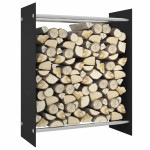 vidaXL Rastel lemne de foc negru 80x35x100 cm sticlă securizată vidaXL Rastel lemne de foc negru 80x35x100 cm sticlă securizată
