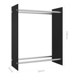 vidaXL Rastel lemne de foc negru 80x35x100 cm sticlă securizată vidaXL Rastel lemne de foc negru 80x35x100 cm sticlă securizată