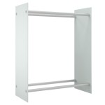 vidaXL Rastel lemne de foc, alb, 80x35x100 cm, sticlă securizată vidaXL Rastel lemne de foc, alb, 80x35x100 cm, sticlă securizată