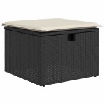 vidaXL Set mobilier de grădină cu perne, 8 piese, negru, poliratan vidaXL Set mobilier de grădină cu perne, 8 piese, negru, poliratan