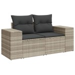 vidaXL Set mobilier de grădină cu perne, 8 piese gri deschis poliratan
