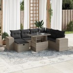 vidaXL Set mobilier de grădină cu perne, 8 piese gri deschis poliratan vidaXL Set mobilier de grădină cu perne, 8 piese gri deschis poliratan