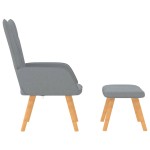 vidaXL Scaun de relaxare cu taburet, gri deschis, material textil vidaXL Scaun de relaxare cu taburet, gri deschis, material textil