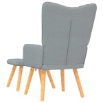 vidaXL Scaun de relaxare cu taburet, gri deschis, material textil vidaXL Scaun de relaxare cu taburet, gri deschis, material textil