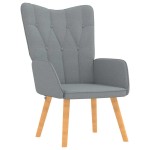 vidaXL Scaun de relaxare cu taburet, gri deschis, material textil vidaXL Scaun de relaxare cu taburet, gri deschis, material textil