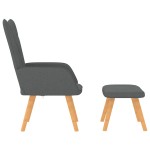vidaXL Scaun de relaxare cu taburet, gri închis, textil vidaXL Scaun de relaxare cu taburet, gri închis, textil