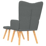 vidaXL Scaun de relaxare cu taburet, gri închis, textil vidaXL Scaun de relaxare cu taburet, gri închis, textil