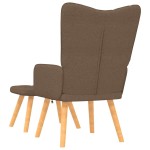 vidaXL Scaun de relaxare cu taburet, maro, material textil vidaXL Scaun de relaxare cu taburet, maro, material textil